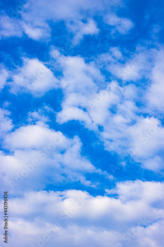 Sunny blue sky with scattered white clouds