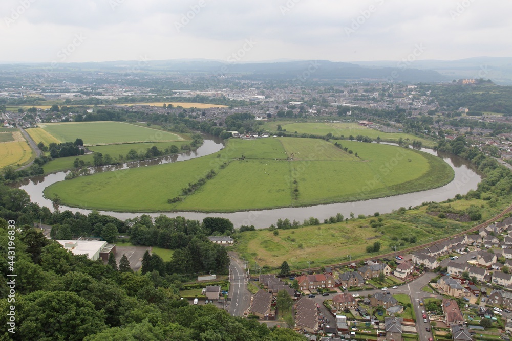 aerial view of the river Forth in Stirling 