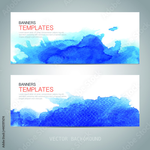 Design banner with Watercolor template. vector background 
