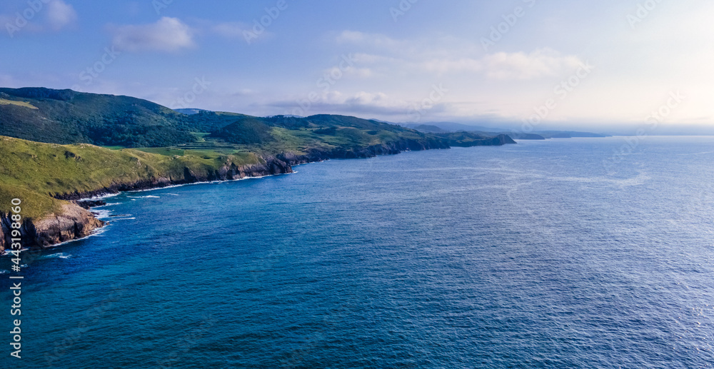 Aerial view of the Cantabrian coast in northern Spain.