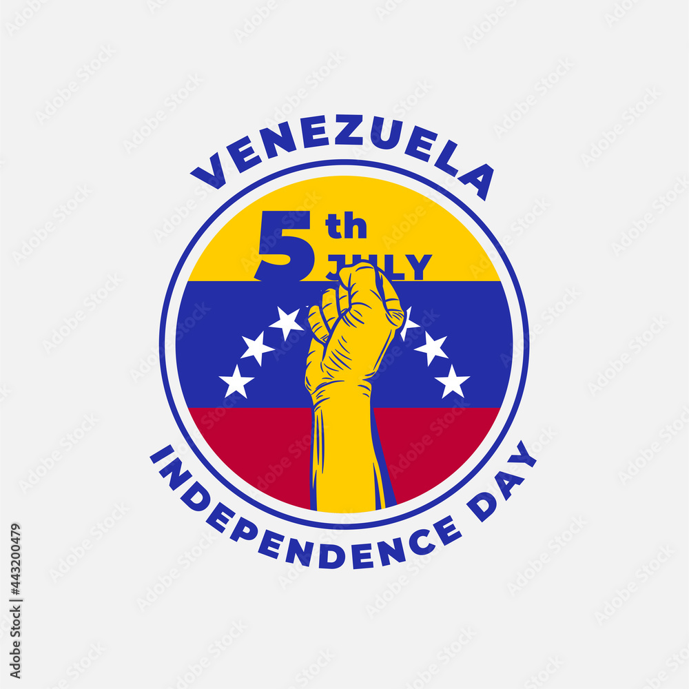 Square Banner illustration of Venezuela independence day celebration. Waving flag and hands clenched. Vector illustration. Square Banner illustration of Venezuela independence day celebration. Waving flag and hands clenched. Vector illustration.