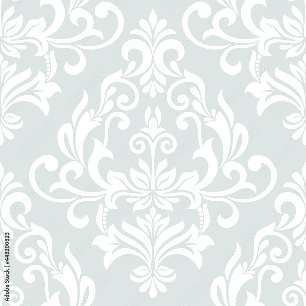 Floral damask seamless pattern. Gray and white. Vector background. Floral damask seamless pattern. Gray and white. Vector background.