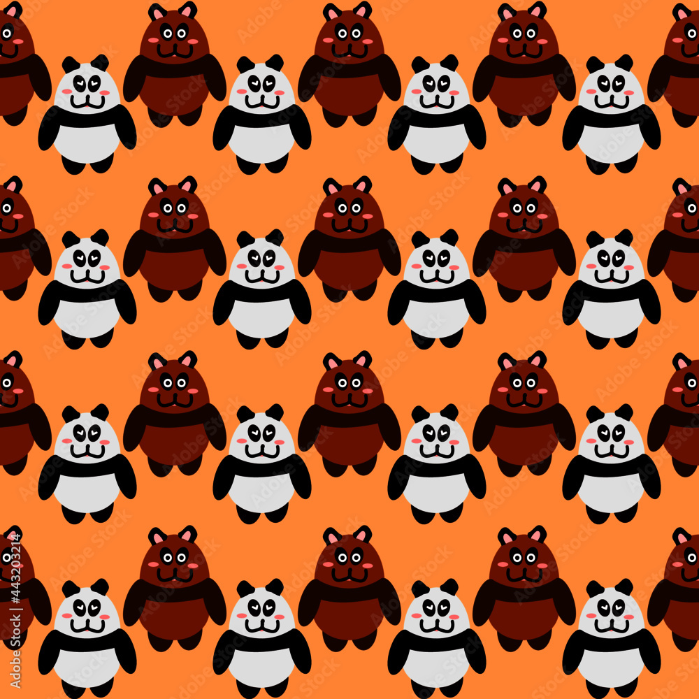 Fototapeta premium bear pattern seamless vector illustration