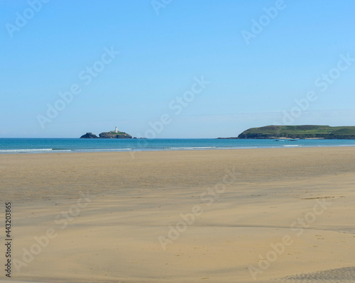 Godrevy lighthouse Cornwall from Gwithian beach