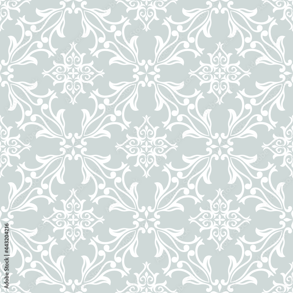 Abstract floral seamless pattern. Gray and white. Vector background. Abstract floral seamless pattern. Gray and white. Vector background.