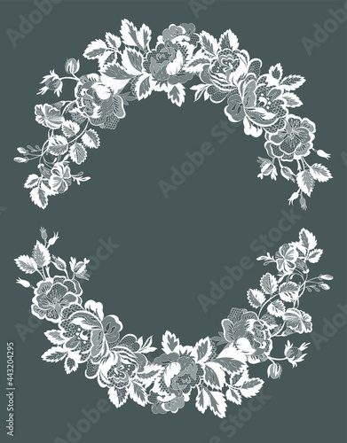lace flowers frame decoration element