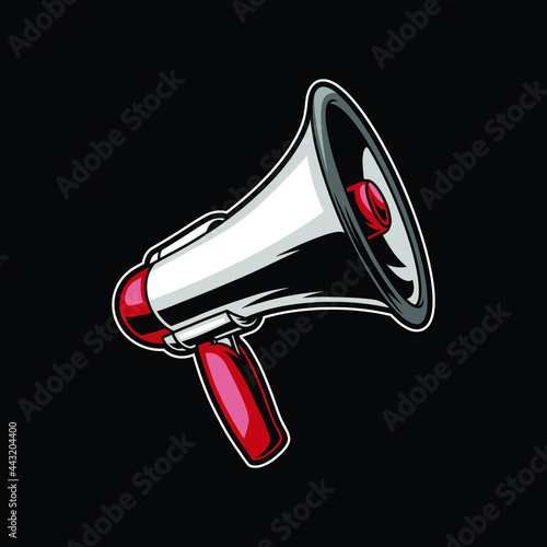 Megaphone artwork illustration design logo
