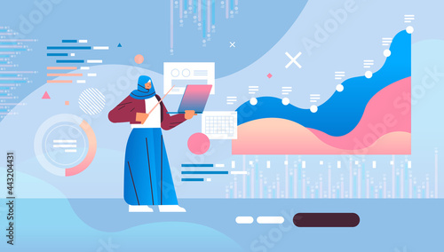 businesswoman making financial presentation analyzing charts and graphs data analysis planning company strategy