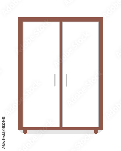 Wardrobe semi flat color vector object. Modern home furniture. Realistic item on white. Closet for bedroom interior isolated modern cartoon style illustration for graphic design and animation