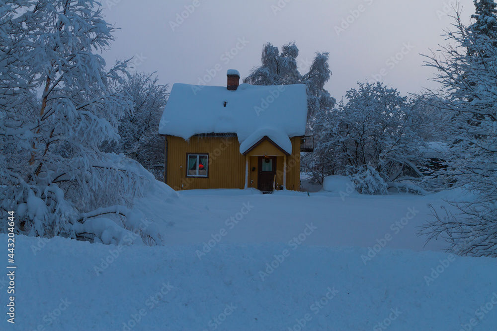 Sweden, Arjeplog!! House at extreme cold in the middle of nowhere