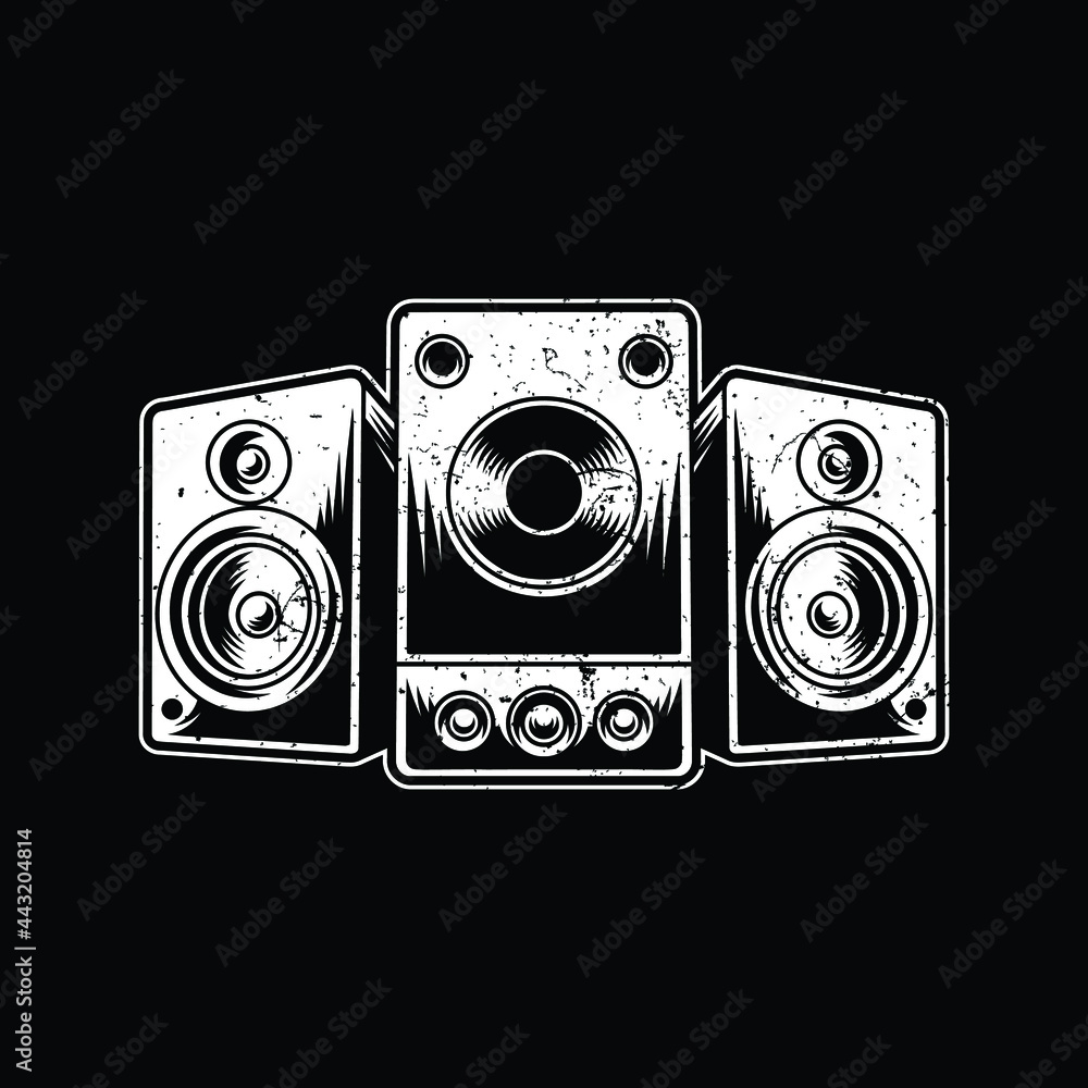 Speaker artwork illustration design logo Speaker artwork illustration design logo