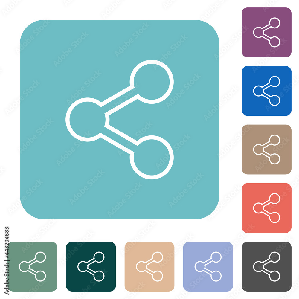 Share outline rounded square flat icons Share outline rounded square flat icons
