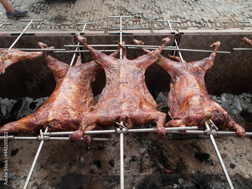 Asado de cordero en el Arenal de Bilbao, Pais Vasco, Euskadi photo