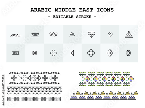 Saudi Arabia Cultural editable stroke icons 