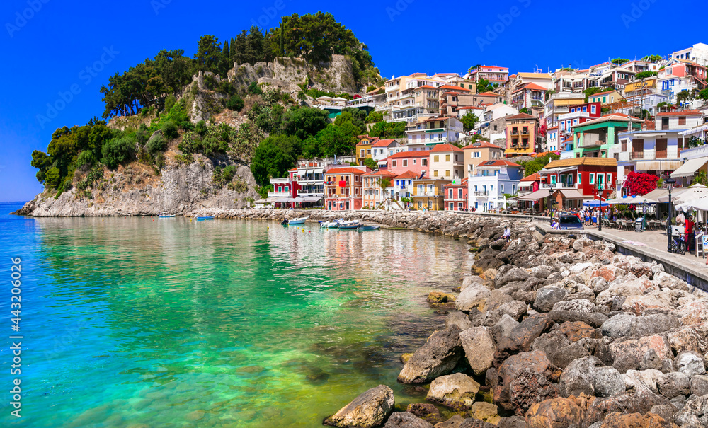 Greek summer holidays. Beautiful colorful costal town Parga in Greece , Epirus