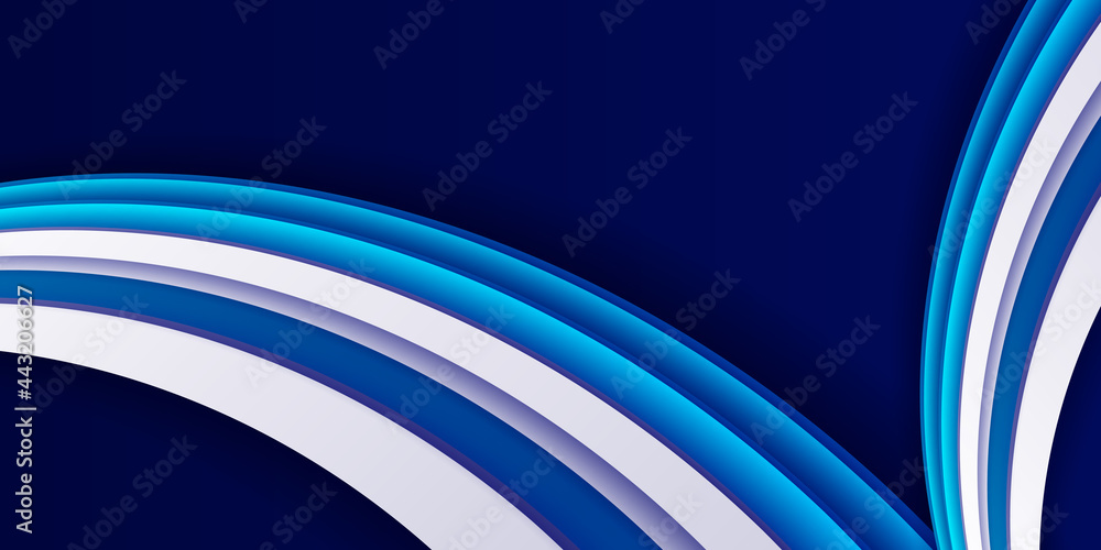 Obraz premium Abstract blue vector background with wave
