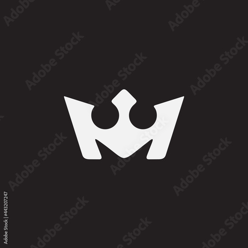 M letter crown logo design template
