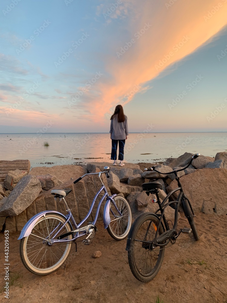 Fototapeta premium bike on the beach