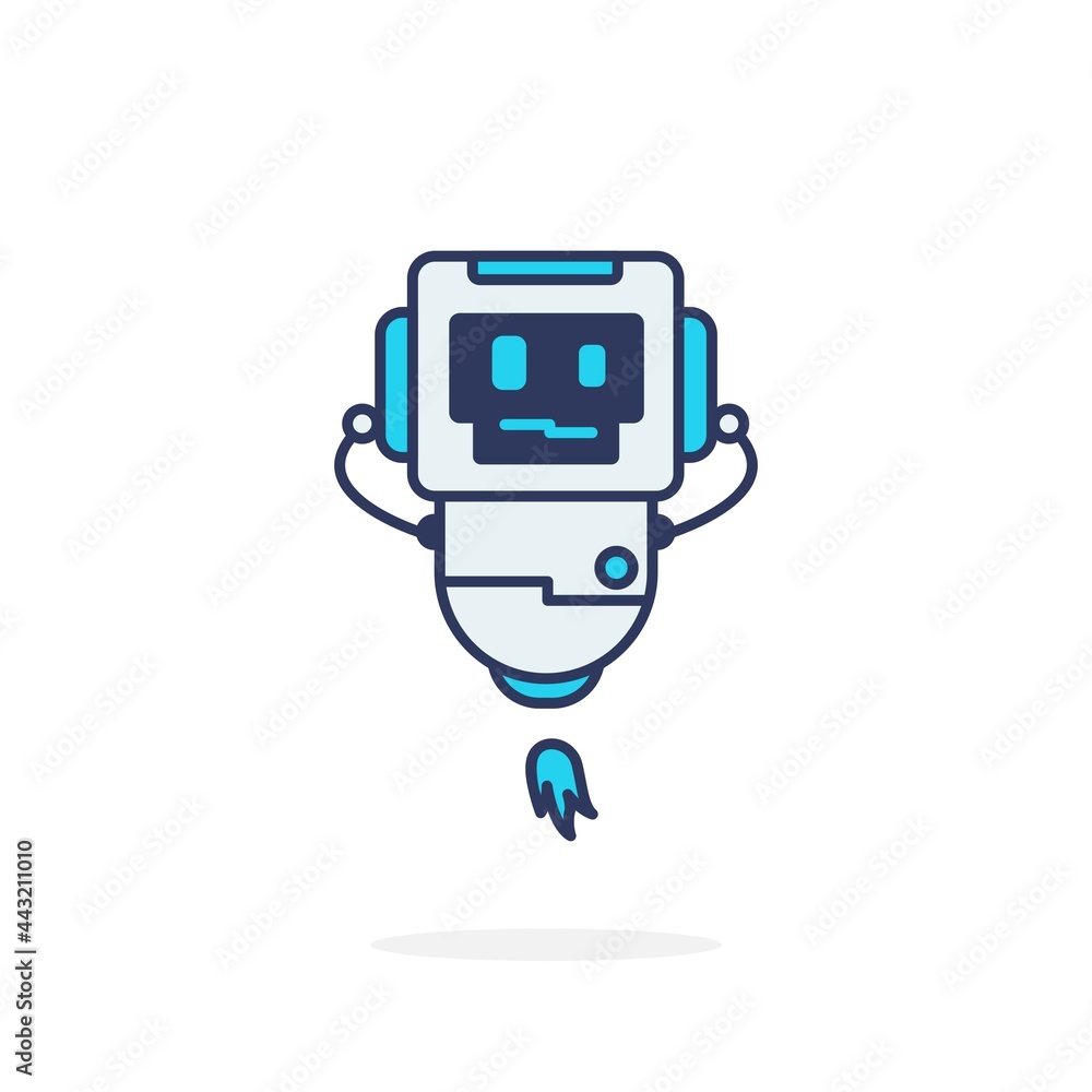 Simple pose mascot character robot cute happy Simple pose mascot character robot cute happy