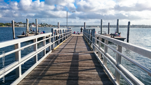 Sans Souci Park Wharf, is a famous fishing spot with a cloudy day, Sydney, Australia.