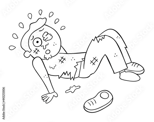 Cartoon beaten man, vector illustration