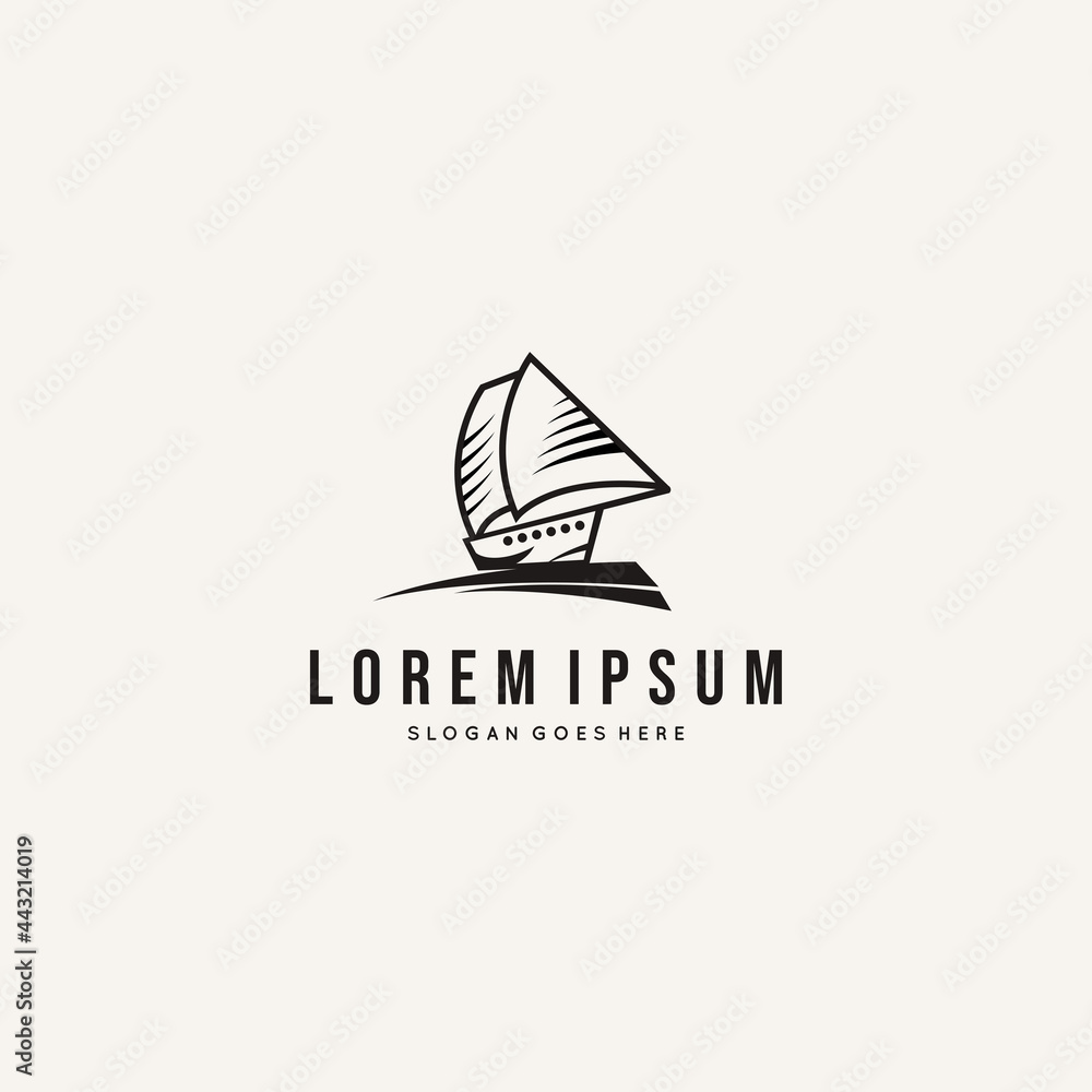 Creative Ship Concept Logo Design Template