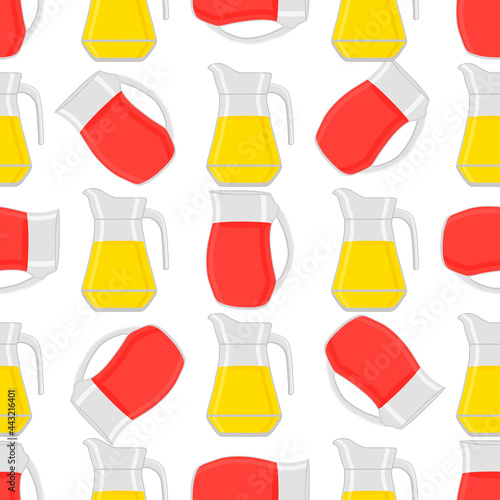 Illustration on theme big colored lemonade in glass jug