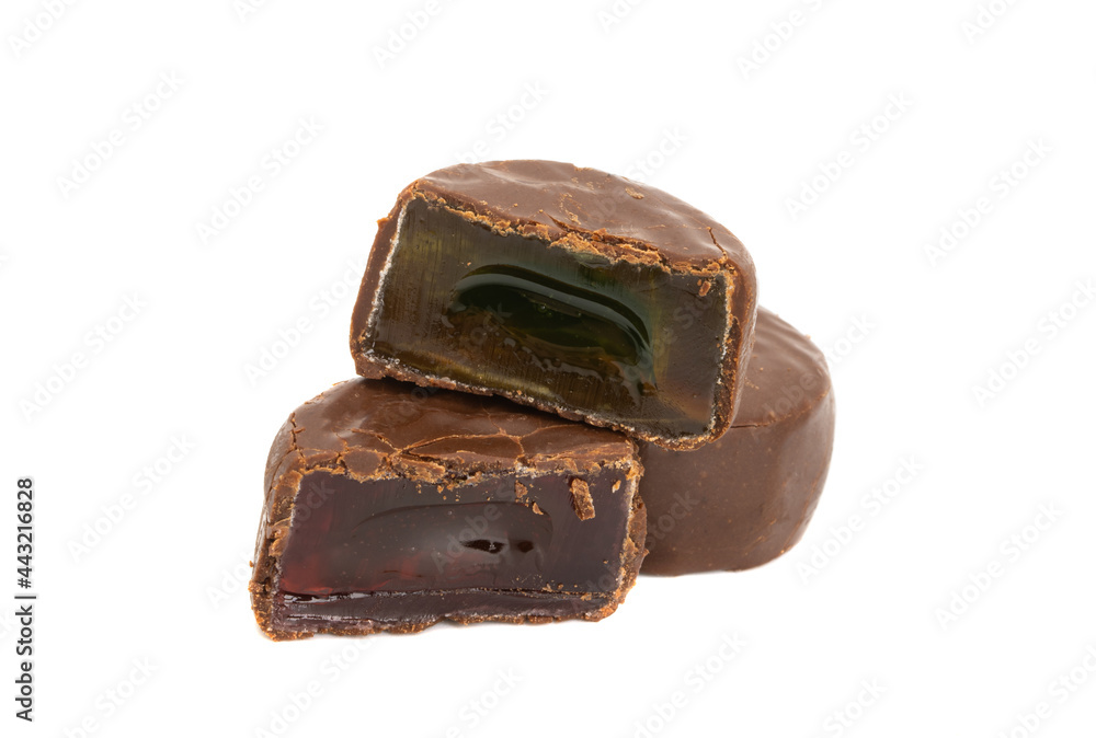 chocolate jelly candies isolated chocolate jelly candies isolated