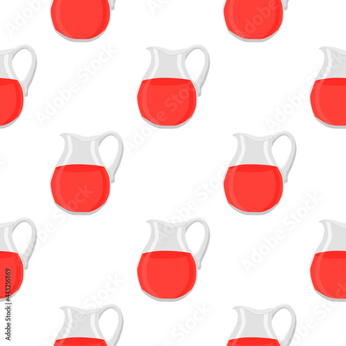 Illustration on theme big colored lemonade in glass jug