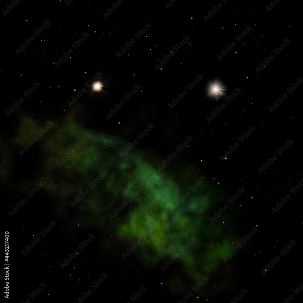 Small part of an infinite star field. 3D rendering