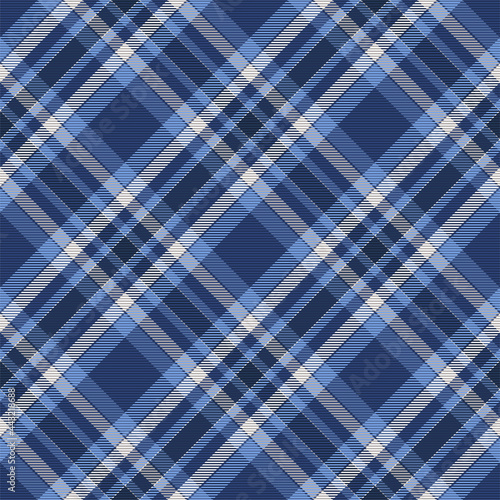 Tartan plaid pattern in blue. Print fabric texture seamless. Check vector background.