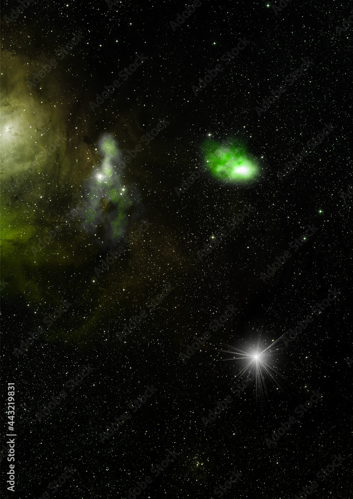 Obraz premium Star field in space and a nebulae. 3D rendering
