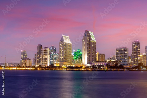 Downtown San Diego city skyline cityscape of USA