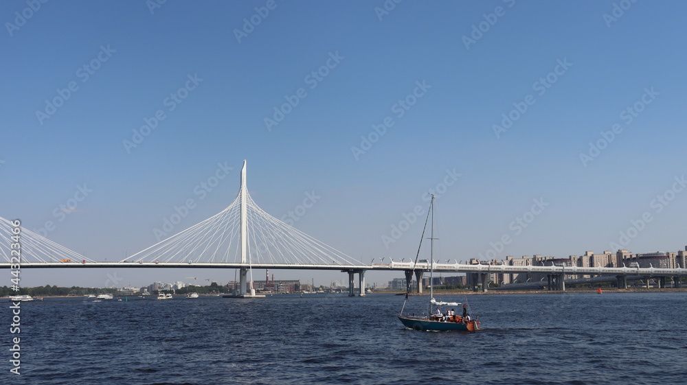 newly built bridge in Saint Petersburg newly built bridge in Saint Petersburg
