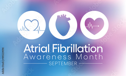 National Atrial Fibrillation (AFIB) Awareness Month is observed every year in September, it is a heart condition that causes an irregular and often abnormally fast heart rate. Vector illustration