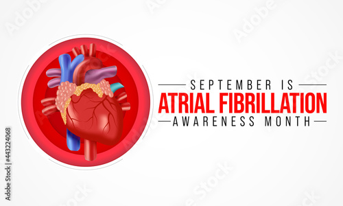 National Atrial Fibrillation (AFIB) Awareness Month is observed every year in September, it is a heart condition that causes an irregular and often abnormally fast heart rate. Vector illustration