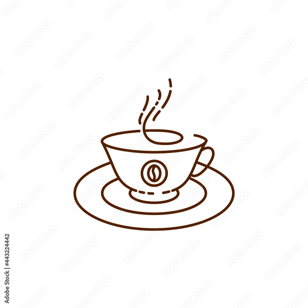 cup of coffee continuous line art logo design vector illustration cup of coffee continuous line art logo design vector illustration