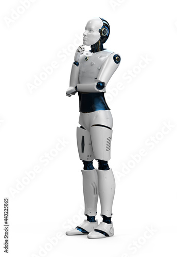 artificial intelligence robot or cyborg analyze