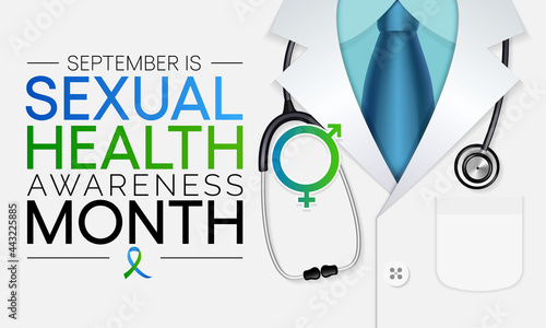 Sexual Health awareness month is observed every year in September,  it is important for our overall health and wellbeing. It includes the right to healthy relationships, Vector illustration.