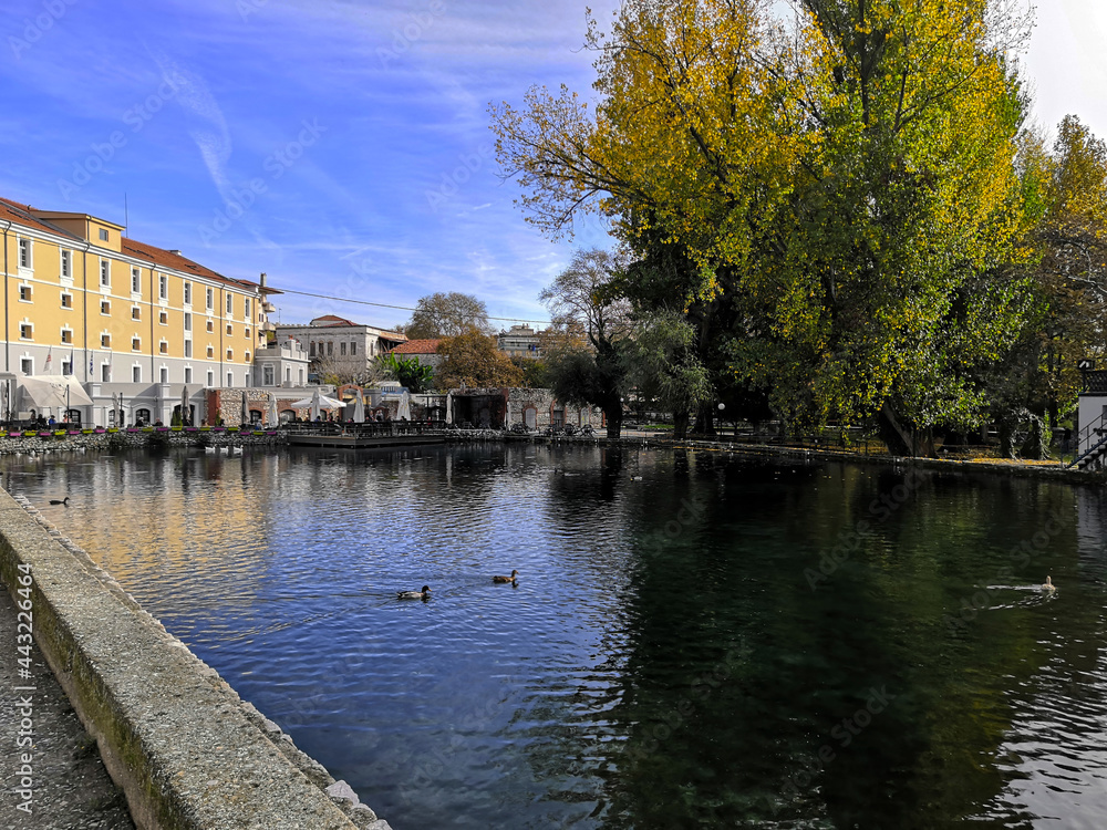 Naklejka premium lake inside of Drama city 