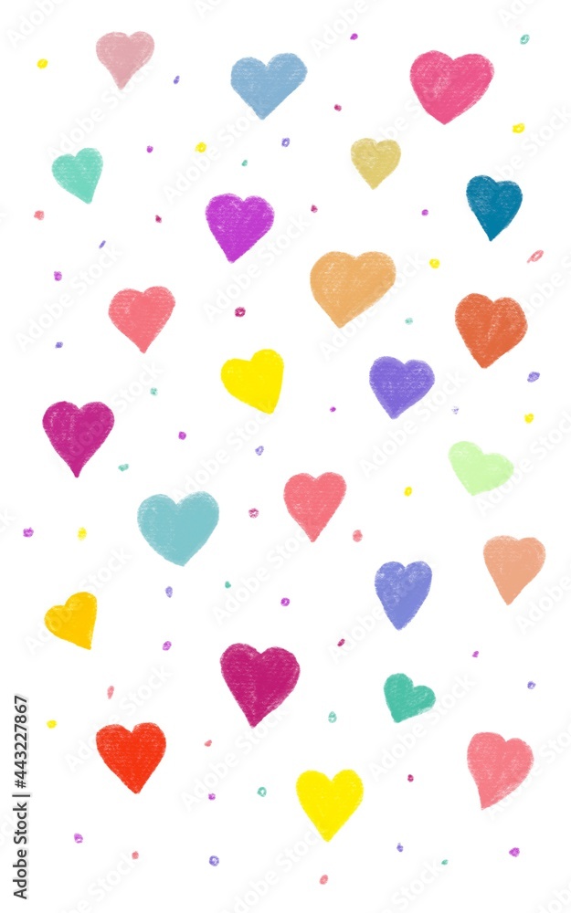 Hand drawn colored pencil hearts Hand drawn colored pencil hearts