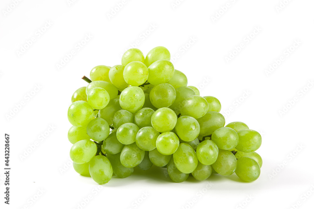 fresh ripe green grape isolated on white background. fresh ripe green grape isolated on white background.