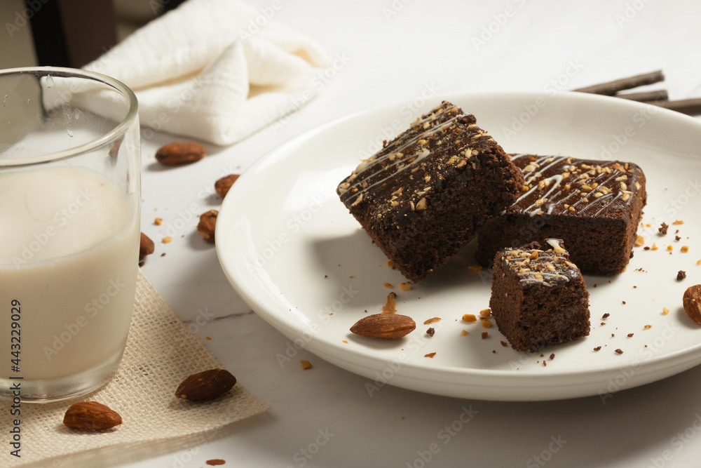 chocolate brownies on dark and white background homemade bakery and dessert white marble top view flat lay looking down with text space copy space chocolate brownies on dark and white background homemade bakery and dessert white marble top view flat lay looking down with text space copy space