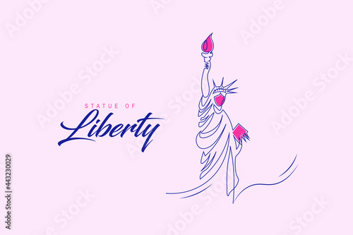 Statue of liberty beautiful line art