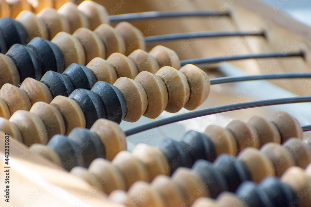 Old hand abacus close-up. Accounting work, financial transactions. Old hand abacus close-up. Accounting work, financial transactions.