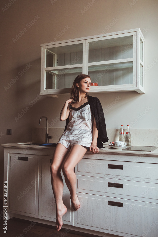 beautiful girl in home interior beautiful girl in home interior