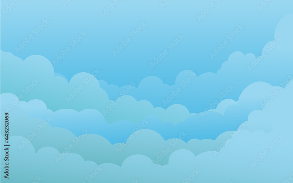Cloud template vector illustration design, Blue sky background Cloud template vector illustration design, Blue sky background