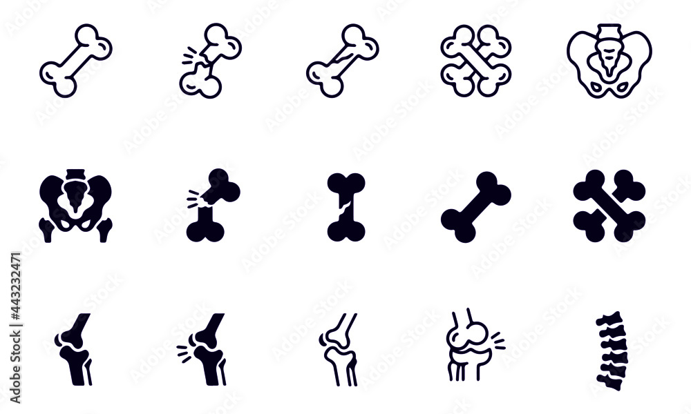 Fototapeta premium Bone icon set vector design