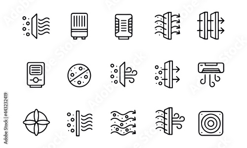  Air purifiers icon set vector design 