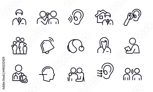 Audiology Thin Line Icons vector design  photo